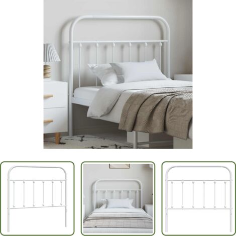 vidaXL Testiera per letto -  Testiera di Ricambio in Metallo Bianco 100 cm