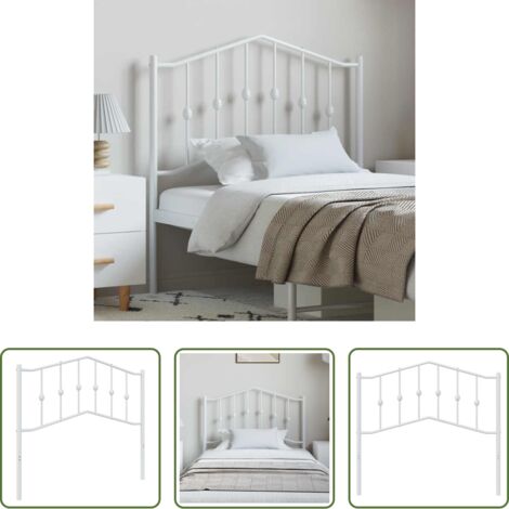 vidaXL Testiera per letto -  Testiera di Ricambio in Metallo Bianco 100 cm