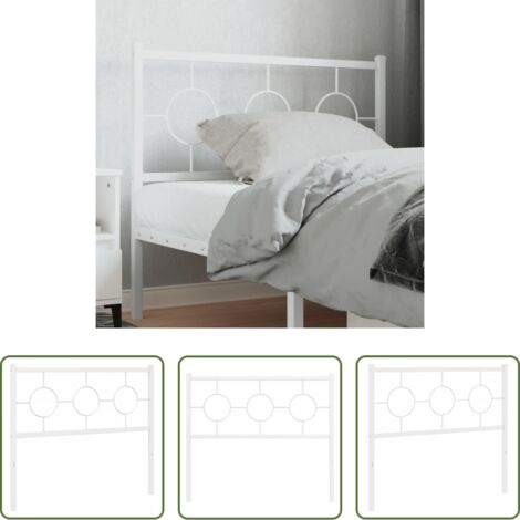 vidaXL Testiera per letto -  Testiera di Ricambio in Metallo Bianco 100 cm