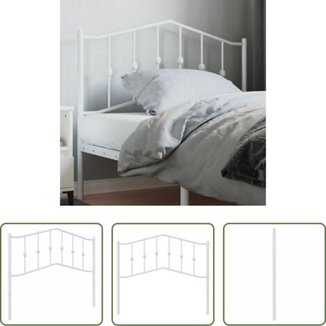 vidaXL Testiera per letto -  Testiera di Ricambio in Metallo Bianco 107 cm