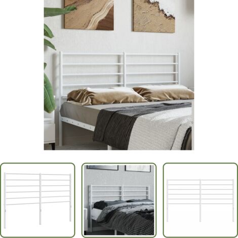 vidaXL Testiera per letto -  Testiera di Ricambio in Metallo Bianco 120 cm