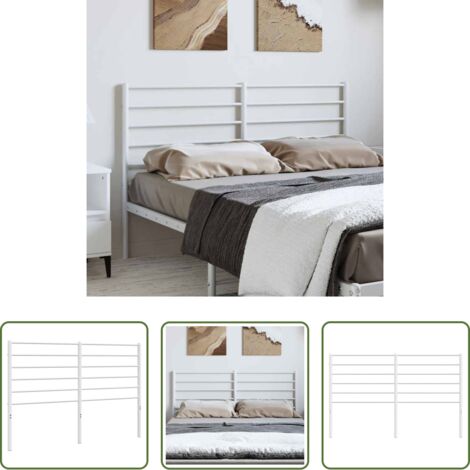 vidaXL Testiera per letto -  Testiera di Ricambio in Metallo Bianco 135 cm