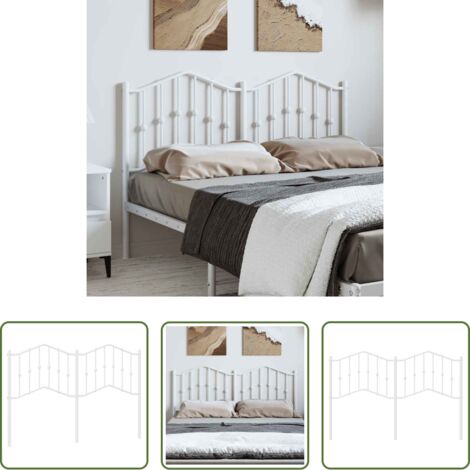 vidaXL Testiera per letto -  Testiera di Ricambio in Metallo Bianco 150 cm