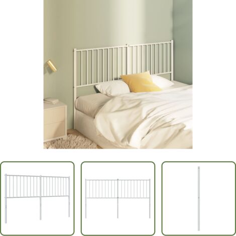 vidaXL Testiera per letto -  Testiera di Ricambio in Metallo Bianco 160 cm