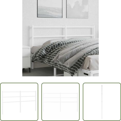 vidaXL Testiera per letto -  Testiera di Ricambio in Metallo Bianco 160 cm