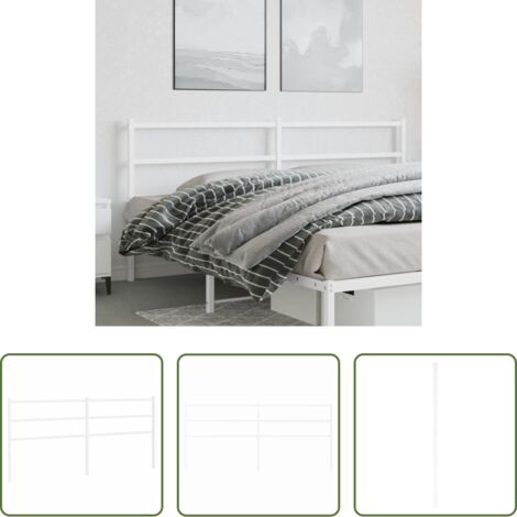 vidaXL Testiera per letto -  Testiera di Ricambio in Metallo Bianco 193 cm