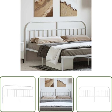 vidaXL Testiera per letto -  Testiera di Ricambio in Metallo Bianco 193 cm