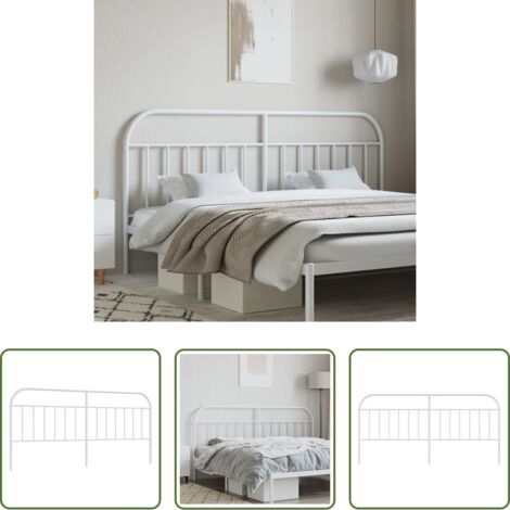 vidaXL Testiera per letto -  Testiera di Ricambio in Metallo Bianco 200 cm
