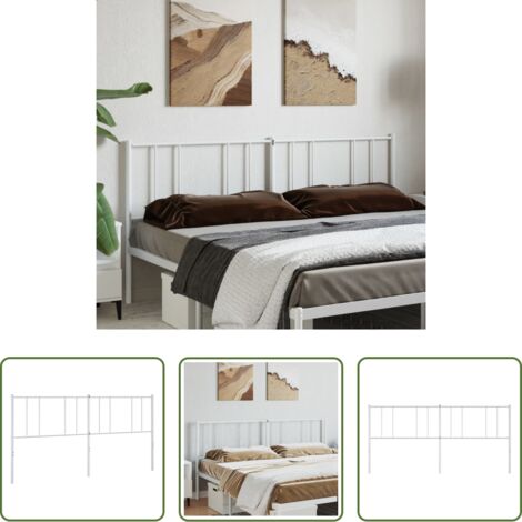 vidaXL Testiera per letto -  Testiera di Ricambio in Metallo Bianco 200 cm