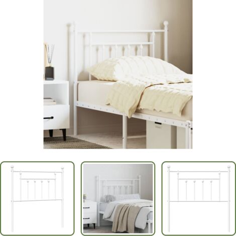 vidaXL Testiera per letto -  Testiera di Ricambio in Metallo Bianco 80 cm