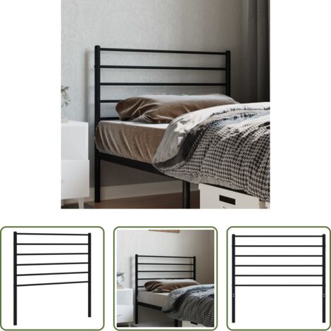 vidaXL Testiera per letto -  Testiera di Ricambio in Metallo Nero 80 cm