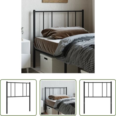 vidaXL Testiera per letto -  Testiera di Ricambio in Metallo Nero 80 cm