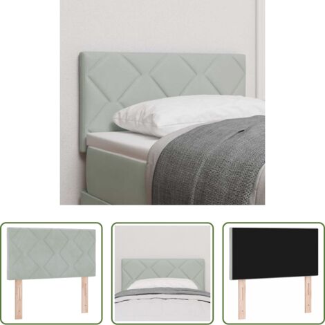 vidaXL Testiera per letto -  Testiera Grigio chiaro 80 cm Velluto