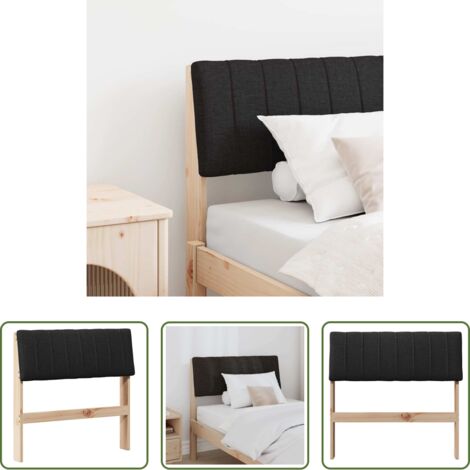 vidaXL Testiera per letto -  Testiera imbottita Nero 80 cm Pino massello
