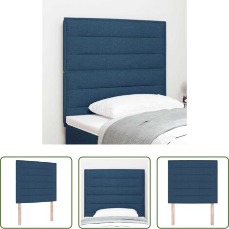 vidaXL Testiera regolabile -  Testiera Blu 90 cm Tessuto