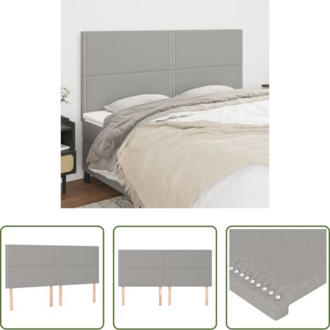 vidaXL Testiera regolabile -  Testiera Grigio Chiaro 200x5x118/128 cm Tessuto