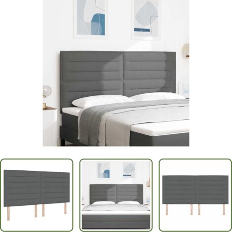 vidaXL Testiera regolabile -  Testiera Grigio scuro 180 cm Tessuto