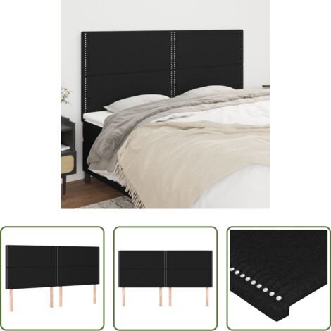 vidaXL Testiera regolabile -  Testiera Nera 200x5x118/128 cm Tessuto