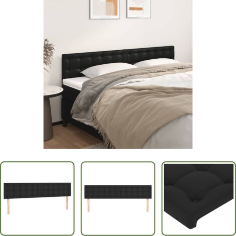 vidaXL Testiera regolabile -  Testiera Nera 200x5x78/88 cm in Similpelle
