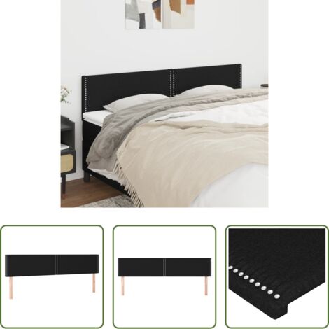 vidaXL Testiera regolabile -  Testiera Nera 200x5x78/88 cm in Tessuto
