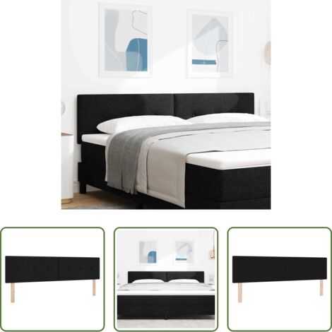 vidaXL Testiera regolabile -  Testiera regolabile in altezza con testiera Nero 180 cm Tessuto