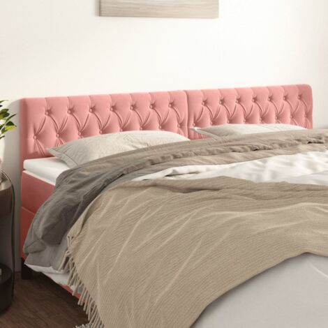 vidaXL Testiera Rosa 200x7x78/88 cm in Velluto