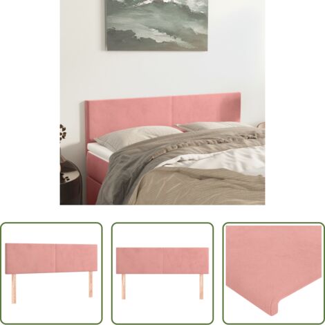vidaXL Testiera rosa -  Testiera Rosa 144x5x78/88 cm in Velluto