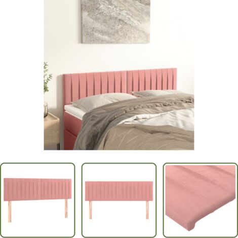 vidaXL Testiera rosa -  Testiera Rosa 144x5x78/88 cm in Velluto