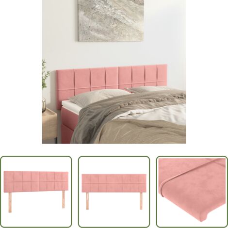 vidaXL Testiera rosa -  Testiera Rosa 144x5x78/88 cm in Velluto
