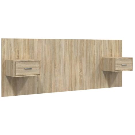 Vidaxl – Tête de lit avec armoires – Chêne sonoma – Bois d'ingénierie – Design mural – Espace de rangement spacieux