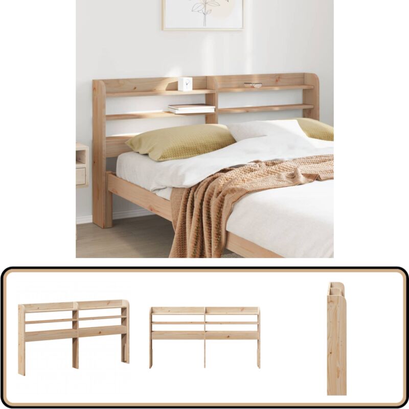 vidaXL Tête de lit avec étagères 140 cm bois massif de pin