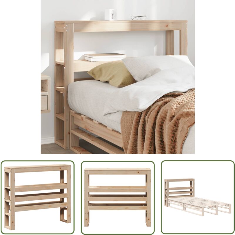The Living Store - vidaXL Tête de lit avec étagères 75 cm bois massif de pin