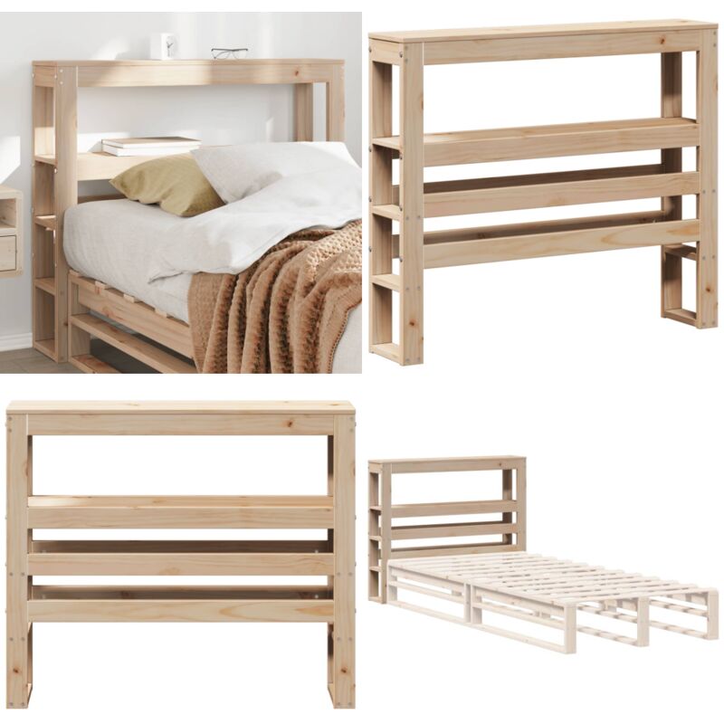 Vidaxl - Tête de lit avec étagères 75 cm bois massif de pin