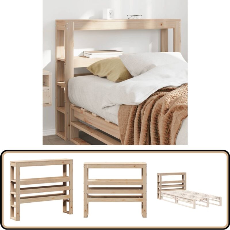 Vidaxl - Tête de lit avec étagères 90 cm bois massif de pin