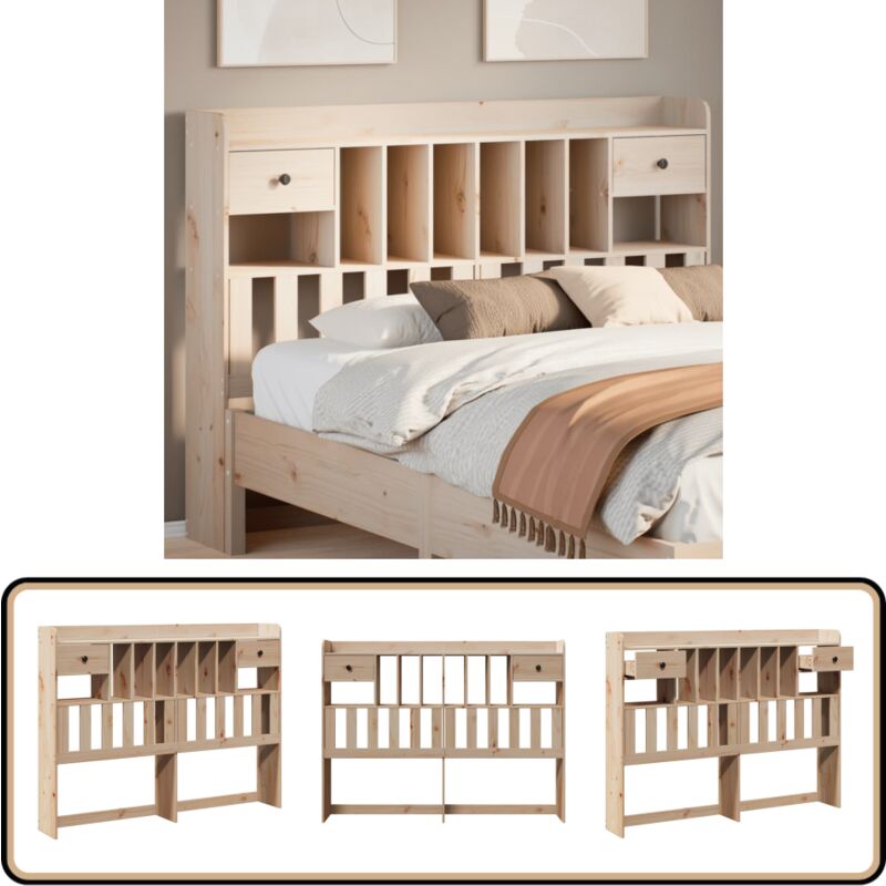 Vidaxl - Tête de lit avec rangement 140 cm bois massif de pin
