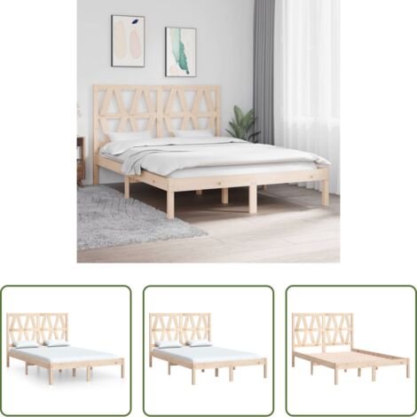 vidaXL Tête de lit -  Cadre de lit Bois de pin massif 140x200 cm