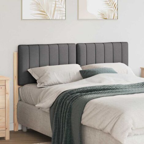 vidaXL Tête de lit capitonnée Brun et gris foncé 140 cm Pin massif