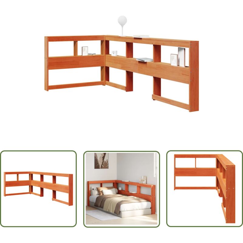 VidaXL Tête de lit de bibliothèque en forme de l bois massif de pin