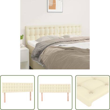 vidaXL Tête de lit en similicuir -  Têtes de lit Crème 144x5x78/88 cm Similicuir