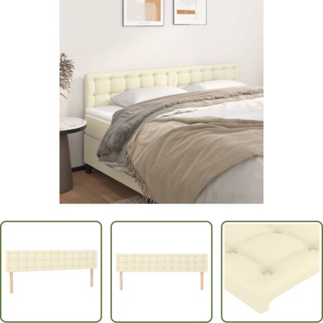 vidaXL Tête de lit en similicuir -  Têtes de lit Crème 160x5x78/88 cm Similicuir