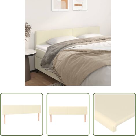 vidaXL Tête de lit en similicuir -  Têtes de lit Crème 180x5x78/88 cm Similicuir