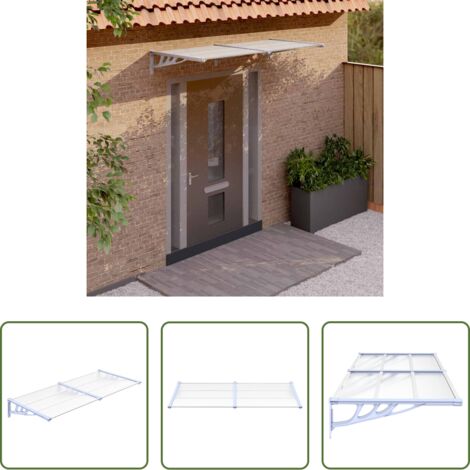 vidaXL Tettoia in policarbonato -  Tettoia per Porta Grigio e Trasparente 199x90 cm Policarbonato