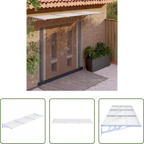 vidaXL Tettoia in policarbonato -  Tettoia per Porta Grigio e Trasparente 297,5x90cm Policarbonato