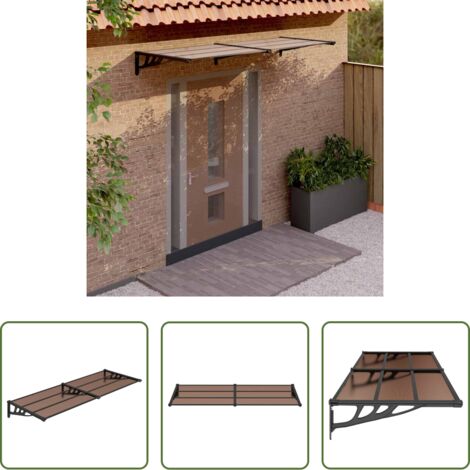 vidaXL Tettoia in policarbonato -  Tettoia per Porta Nera 239x90 cm in Policarbonato