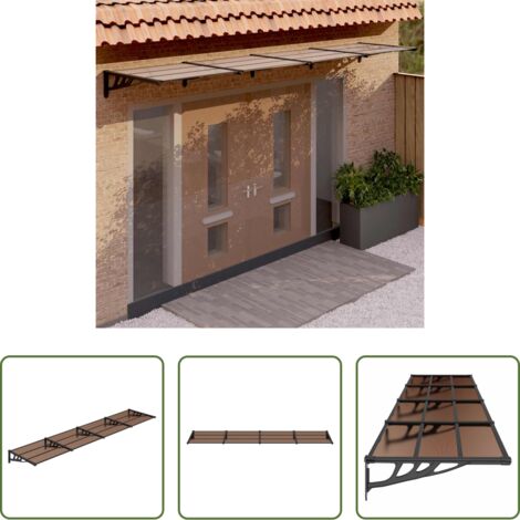 vidaXL Tettoia in policarbonato -  Tettoia per Porta Nera 396x90 cm in Policarbonato