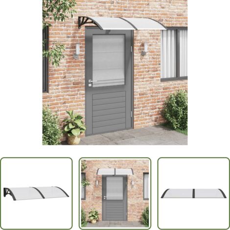 vidaXL Tettoia in policarbonato -  Tettoia per Porta Nero e Trasparente 150x75 cm in Policarbonato
