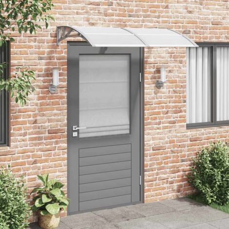 vidaXL Tettoia per Porta Grigia 150x100 cm Policarbonato