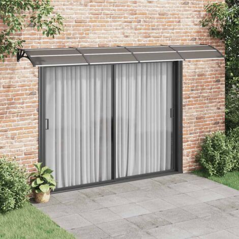 vidaXL Tettoia per Porta Nera 400x100 cm in Policarbonato