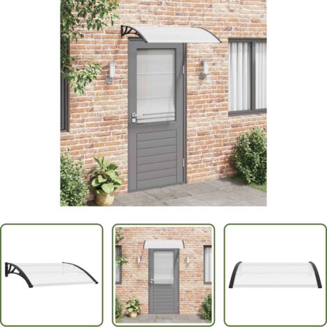 vidaXL Tettoia per porte -  Pensilina per Porta Nera e Trasparente 120x75 cm in PC
