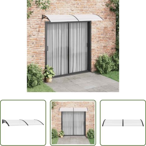 vidaXL Tettoia per porte -  Pensilina per Porta Nera e Trasparente 240x75 cm in PC